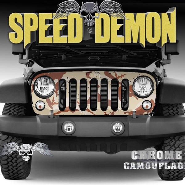 2007-2018 Jeep Grill Wraps Desert Camouflage 2007-2018 JK - Speed Demon Wraps