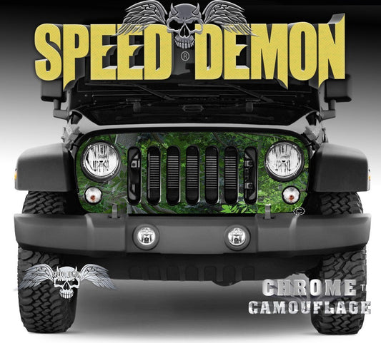 2007-2018 Jeep Grill Wraps Forest Camo 2007-2018 JK - Speed Demon Wraps