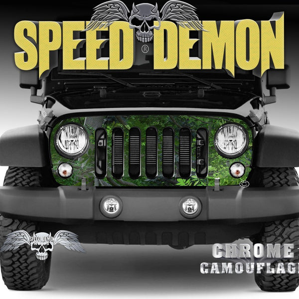 2007-2018 Jeep Grill Wraps Forest Camo 2007-2018 JK - Speed Demon Wraps