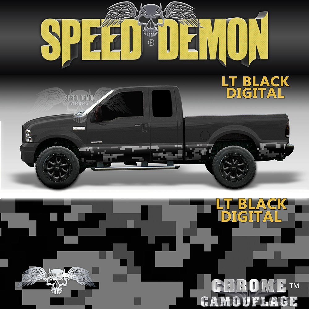 Rocker Panel Wrap Camo Kit Lt Black Digital Camouflage - Speed Demon Wraps