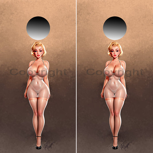 Hand Painted Marilyn Monroe Cornhole Wraps Pinup 0100