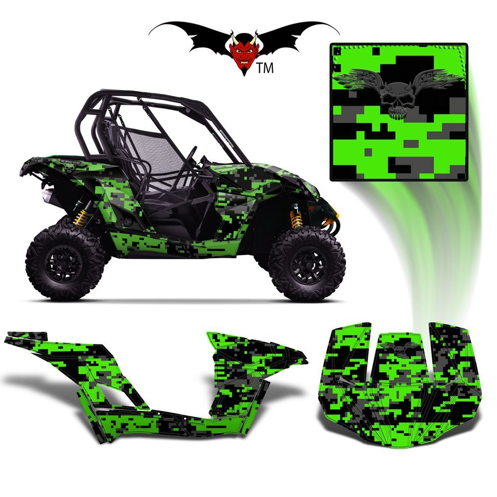 CAN-AM BRP MAVERICK 1000 GRAPHICS WRAP KIT - GREEN DIGITAL CAMO - Speed Demon Wraps