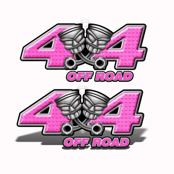 4x4 Off-Road Pink Piston-Head Decals - Speed Demon Wraps