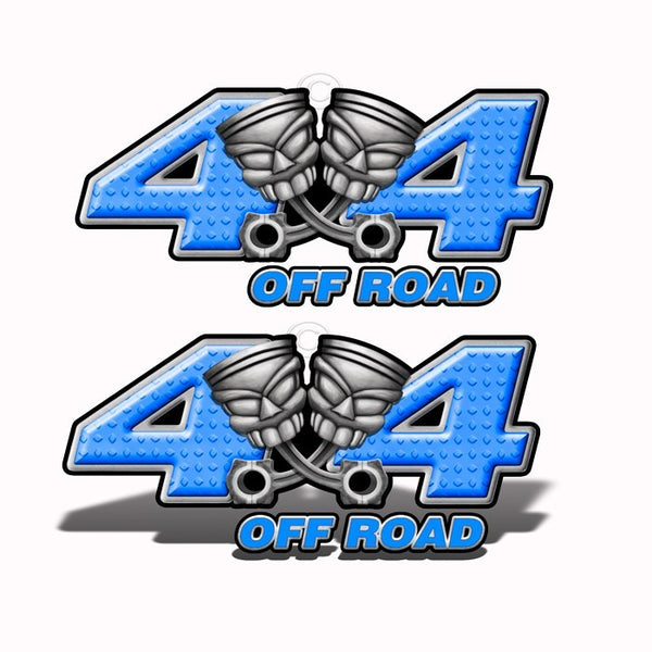 4x4 Off-Road Blue Piston-Head Decals - Speed Demon Wraps