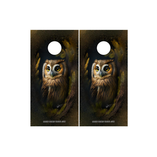 Owl In The Woods Cornhole Wrap