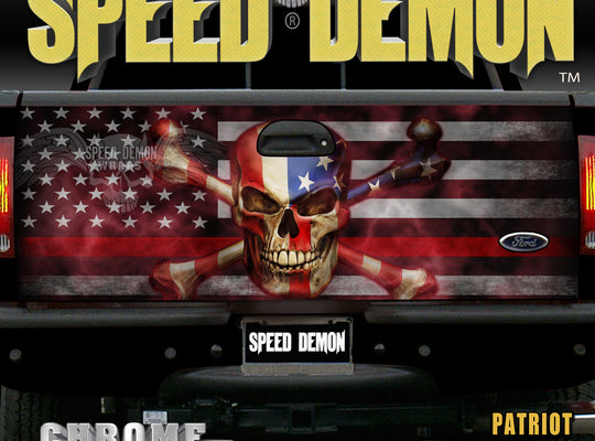 Tailgate Wrap American Flag Red Line