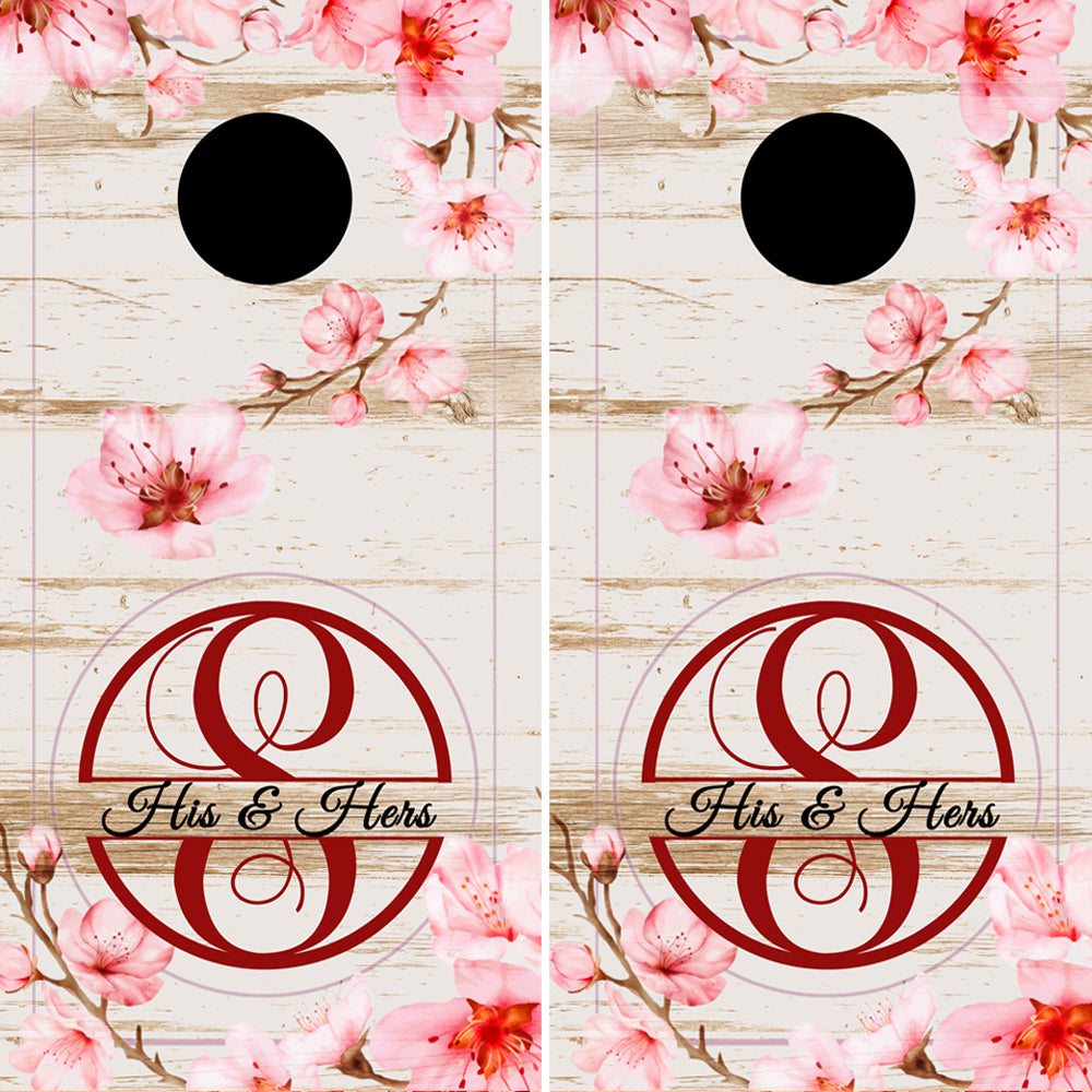 Personalized Monogram Floral Cornhole Wraps Wedding