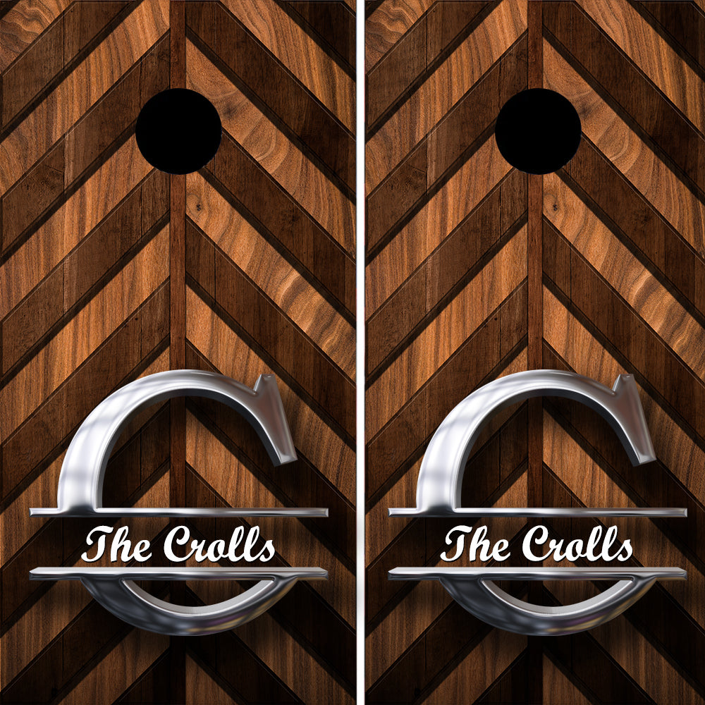 Personalized-Wood-chevron-Flag-Monogramed-Cornhole-Wraps