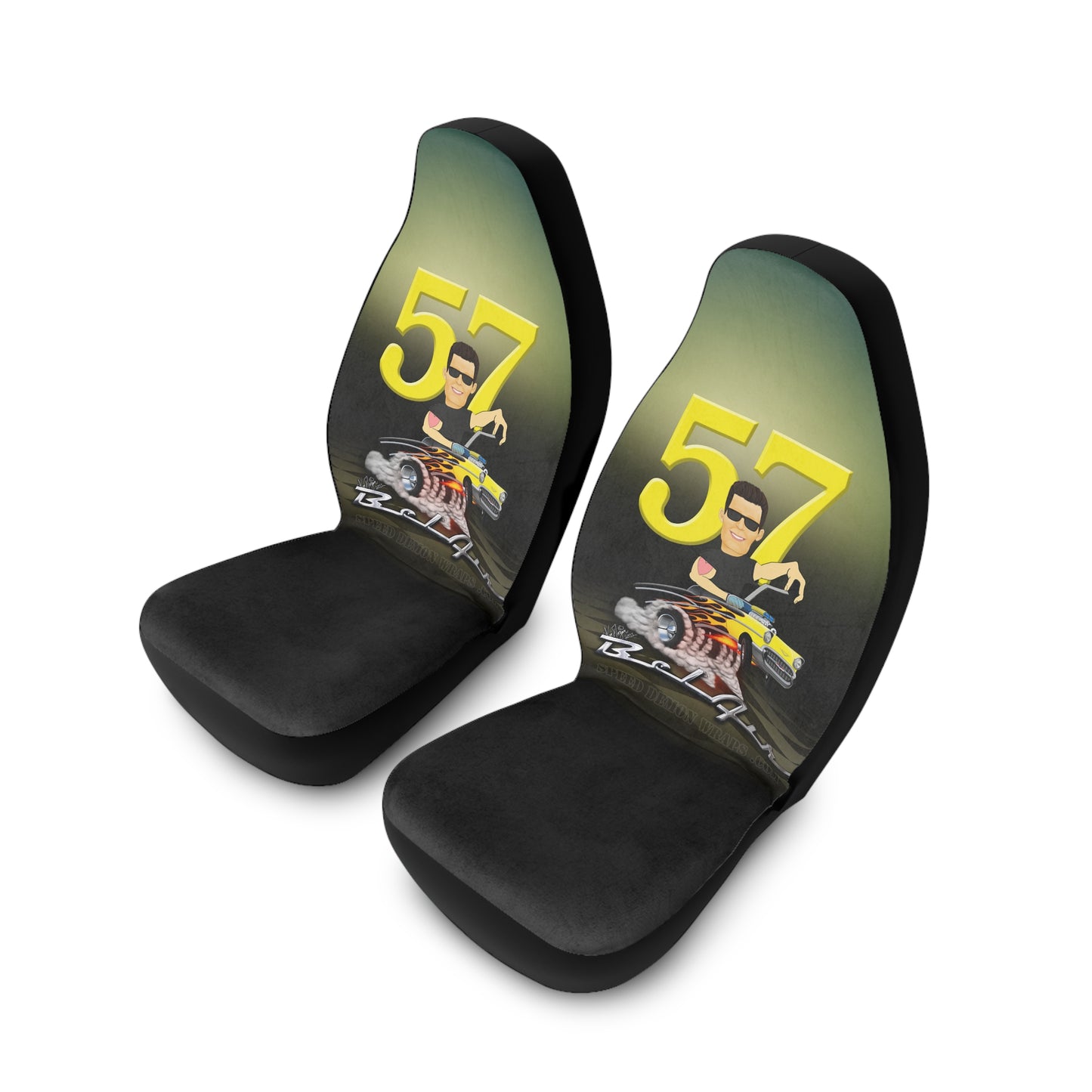 Custom Hot Rod Caricature Seat Covers Chevy Bel Air