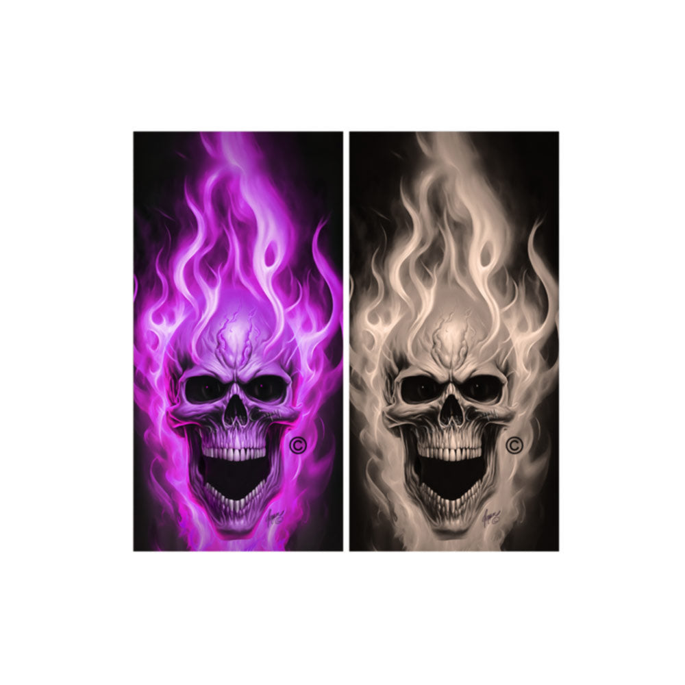 Flaming Skulls Combo Sets Cornhole Wraps Kustom Low Brow Art