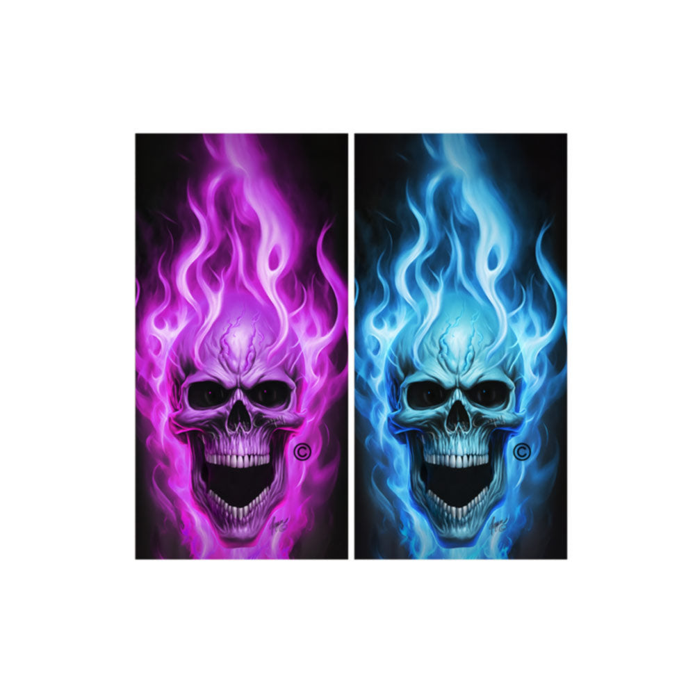 Flaming Skulls Combo Sets Cornhole Wraps Kustom Low Brow Art