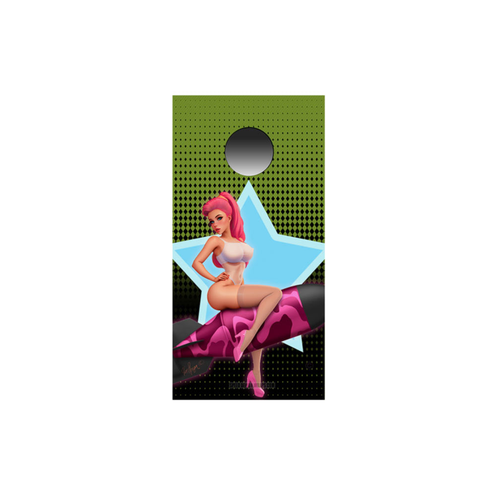 WW2 Pin-Up Nose Art Cornhole Wraps Pinup Pinky 2