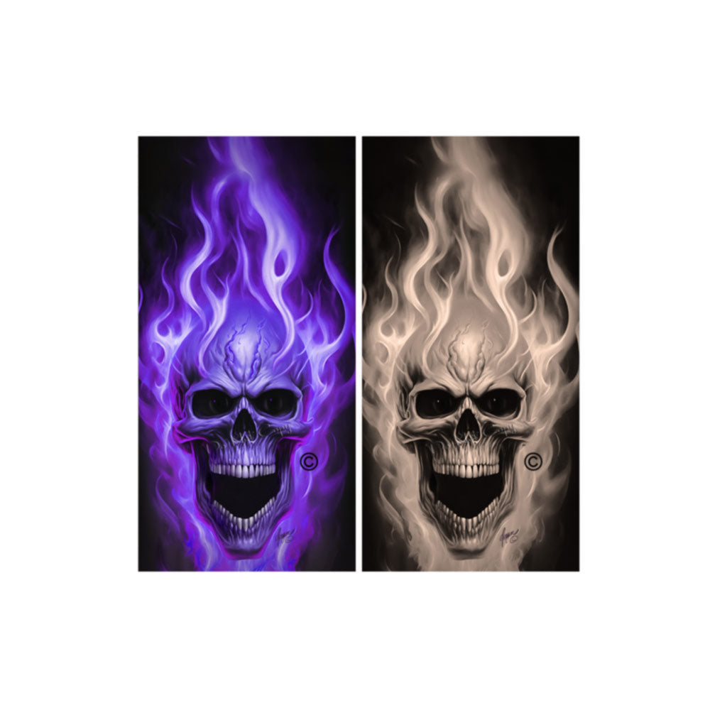 Flaming Skulls Combo Sets Cornhole Wraps Kustom Low Brow Art