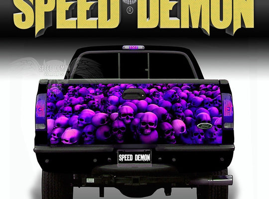 Skull Crusher Tailgate Wraps Purple