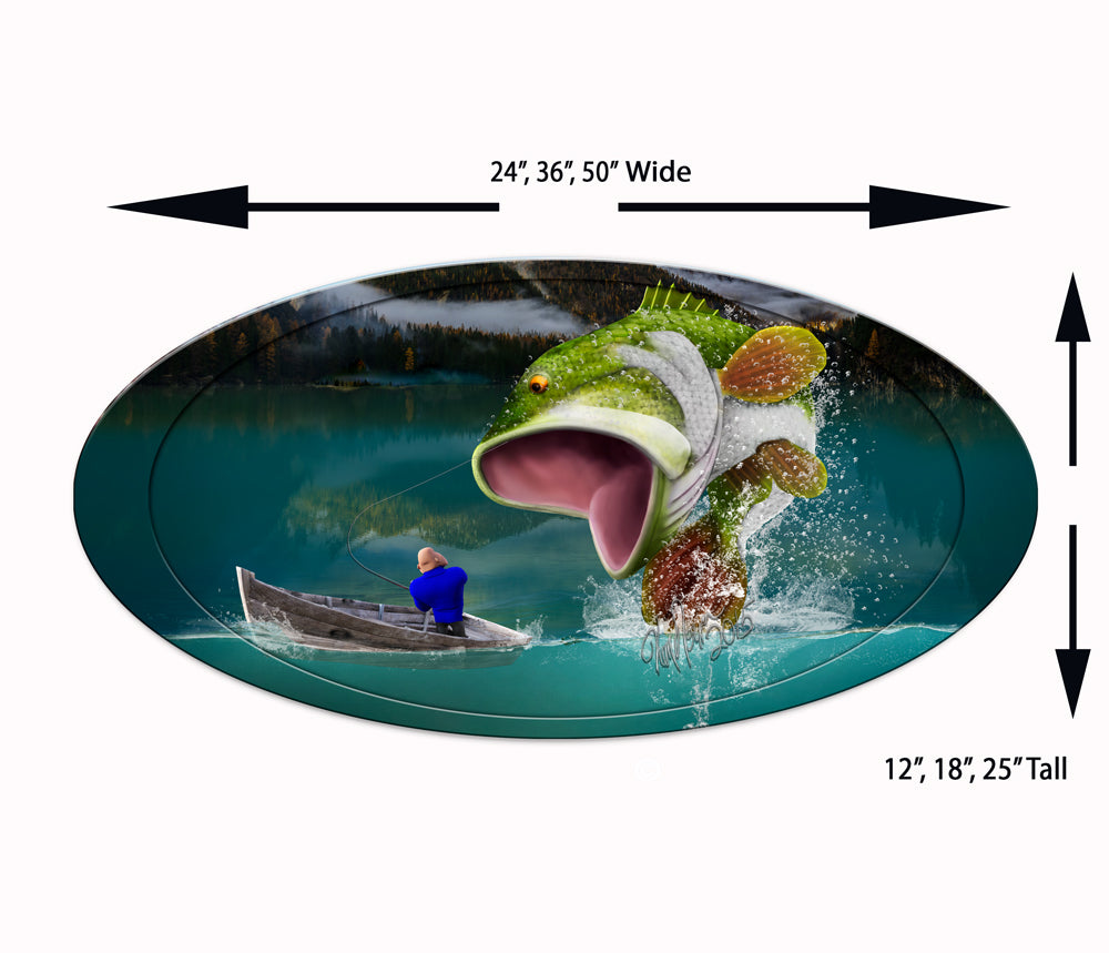 5th Wheel Trailer Graphics Bass Fishing Oval