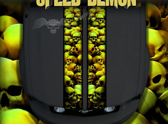 Mustang Gold Skull Crusher Racing Stripes - Speed Demon Wraps