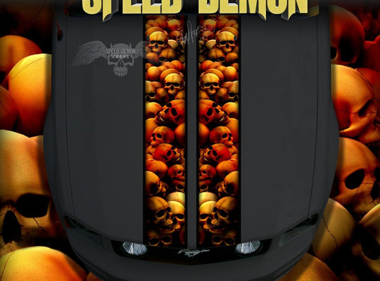 Mustang Red Skull Crusher Racing Stripes - Speed Demon Wraps