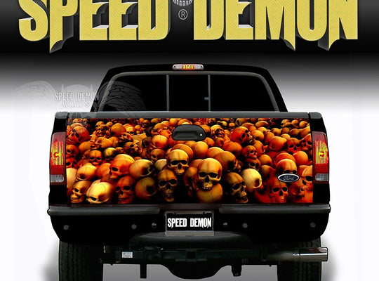 Skull Crusher Tailgate Wraps Red