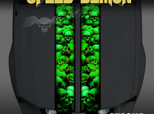 Mustang Green Skull Crusher Racing Stripes - Speed Demon Wraps