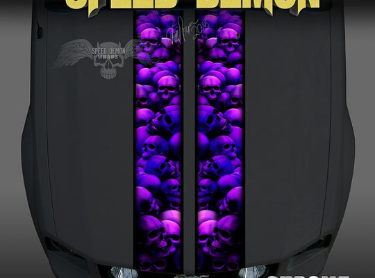 Mustang Purple Skull Crusher Racing Stripes - Speed Demon Wraps