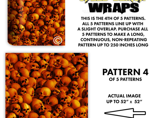 Red Wall Of Skulls Vinyl Wrap Sheet 04
