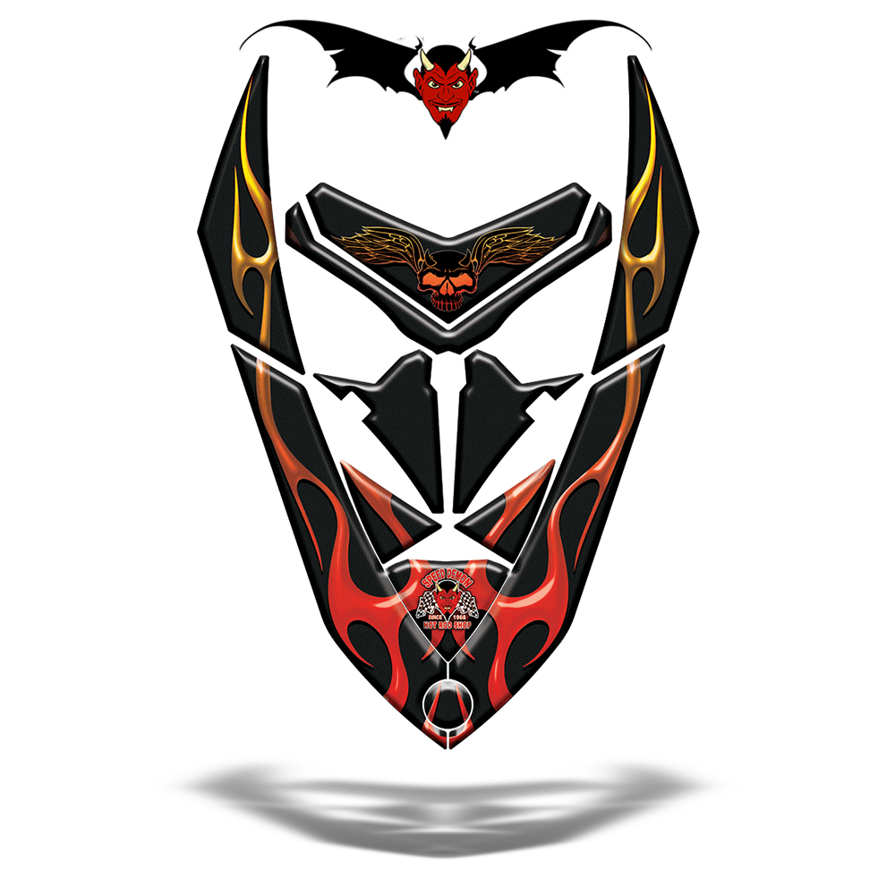 Sled Hood Wraps Ski-doo Hot Rod Black