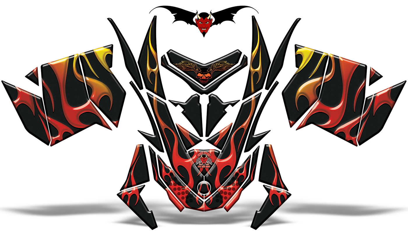 Sled Wrap Kits Ski-Doo Hot Rod Black