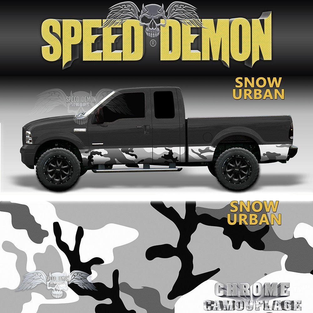 Snow Urban Camo Rocker Panel Wraps