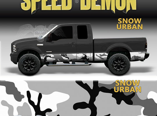 Snow Urban Camo Rocker Panel Wraps