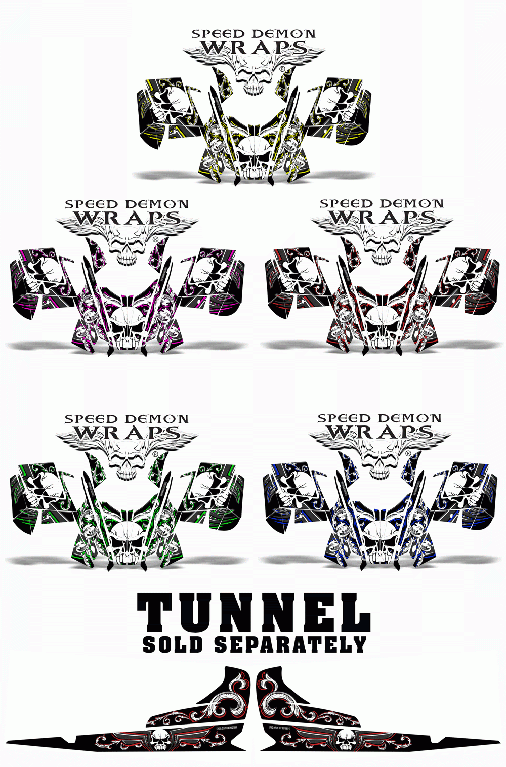 Pro RMK RUSH WRAP - SPEED DEMON GREEN SKULLEN - Speed Demon Wraps