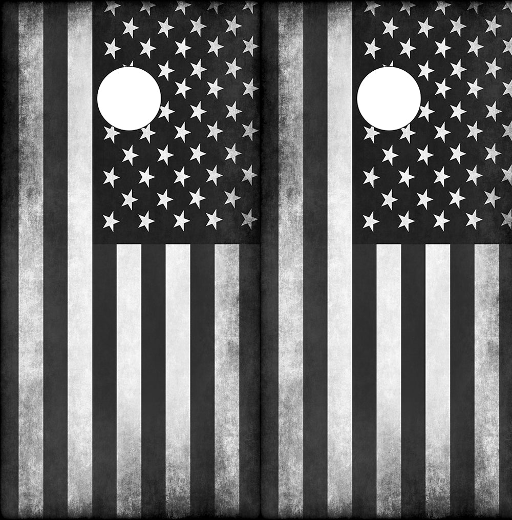 Subdued American Flag Cornhole Wraps- RUSTIC
