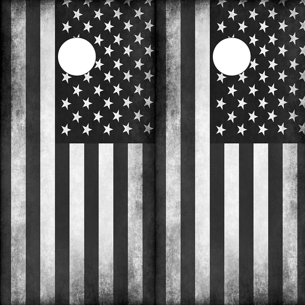 Subdued American Flag Cornhole Wraps- RUSTIC
