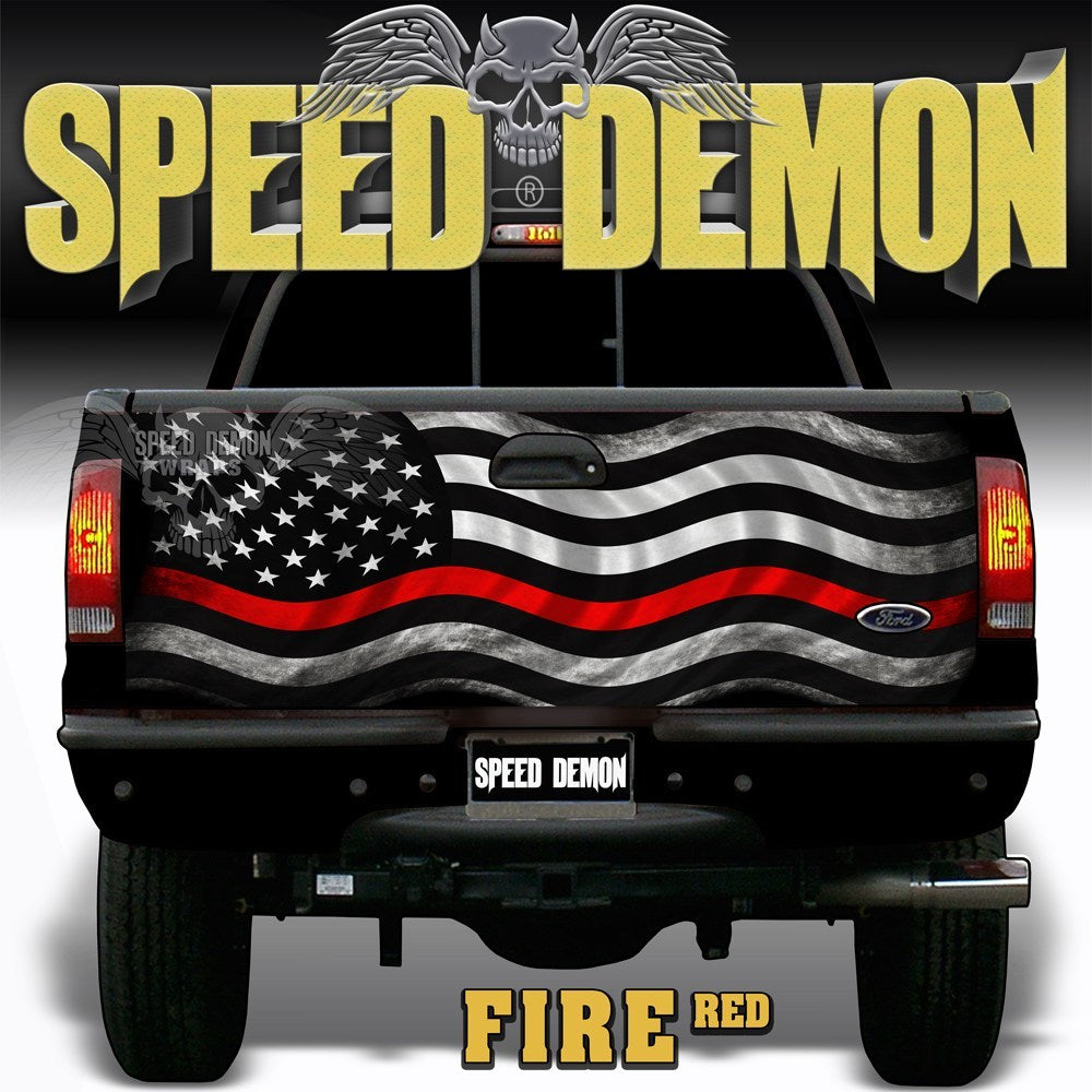 Tailgate Wrap Subdued American Flag Red