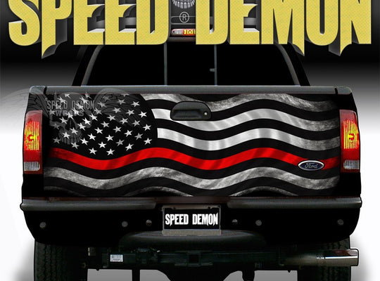 Tailgate Wrap Subdued American Flag Red