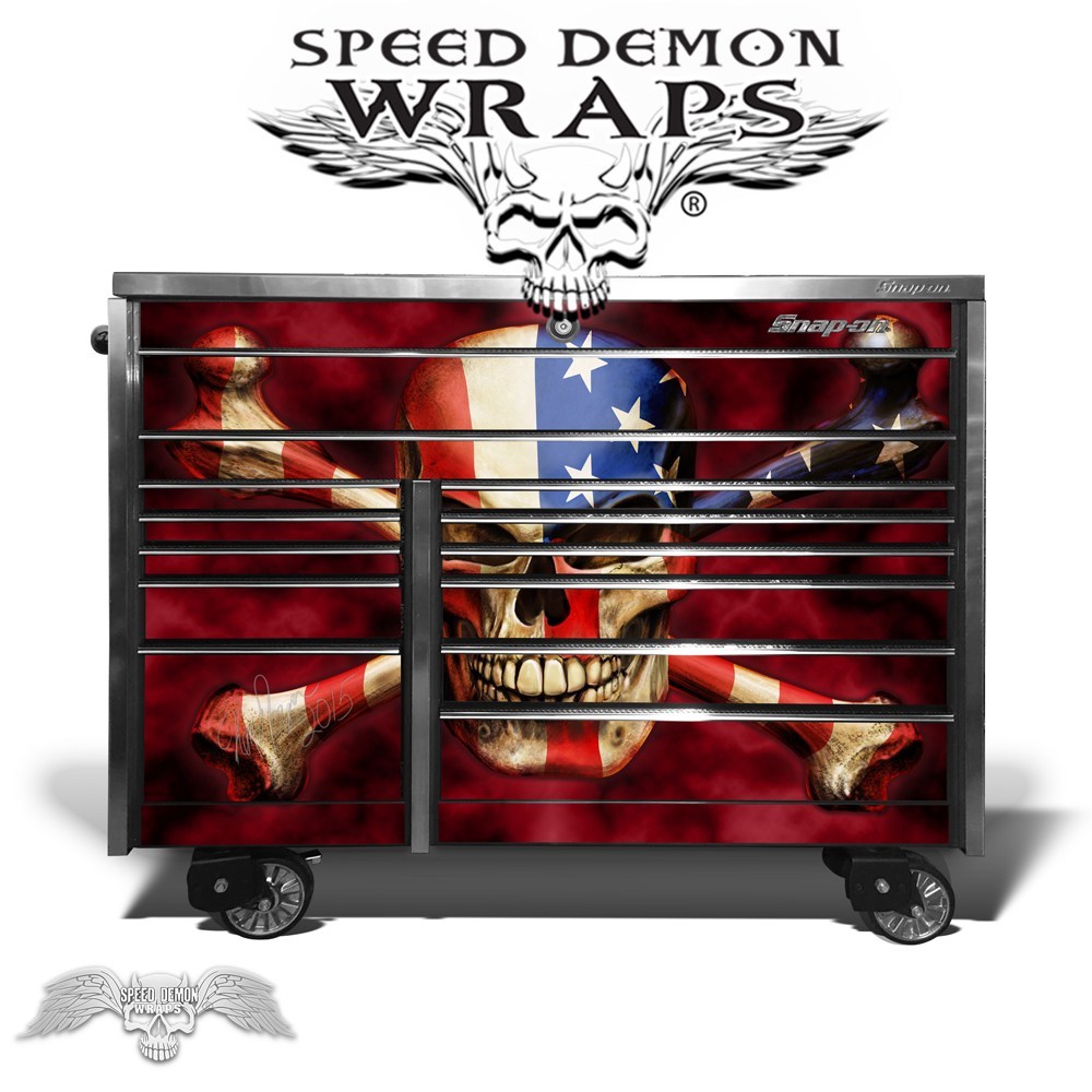 Toolbox Wrap Snapon krl 1022 American Flag Skull