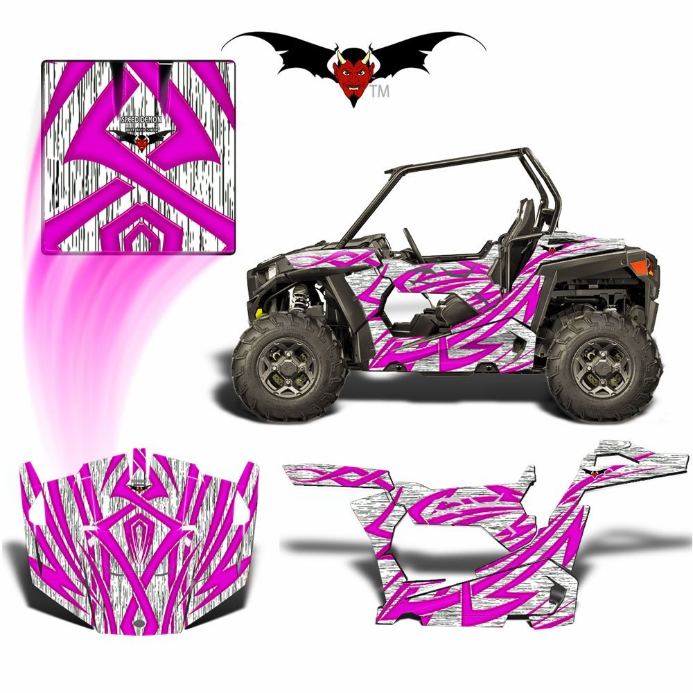 RZR 900 S GRAPHICS WRAP - TRIBAL FURY PINK - Speed Demon Wraps