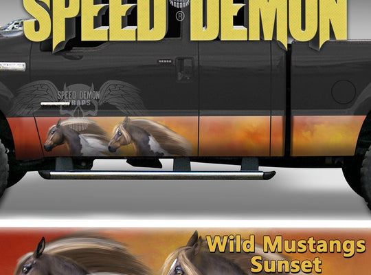 Rocker Panel Wrap Wild Mustangs - Speed Demon Wraps