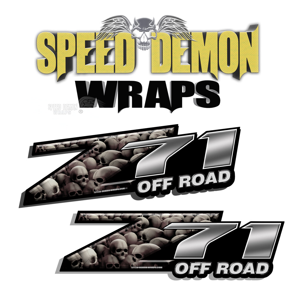 Skull Z71 Offroad Decals Grey