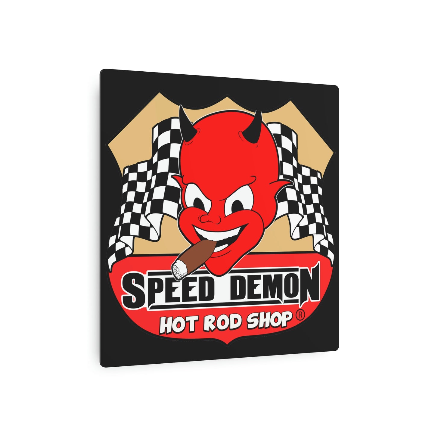 Speed Demon Hot Rod Shop Metal Sign