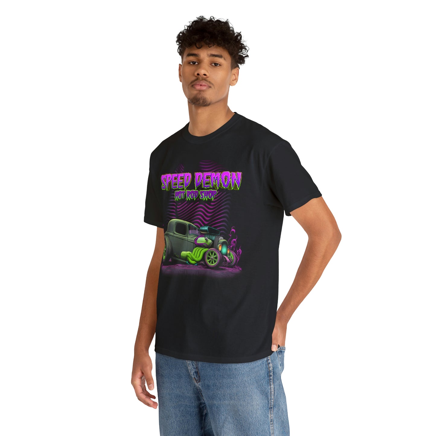 32 Ford Green N Purple Ratrod Speed demon hot rod shop Kustom Kulture Tee Shirt
