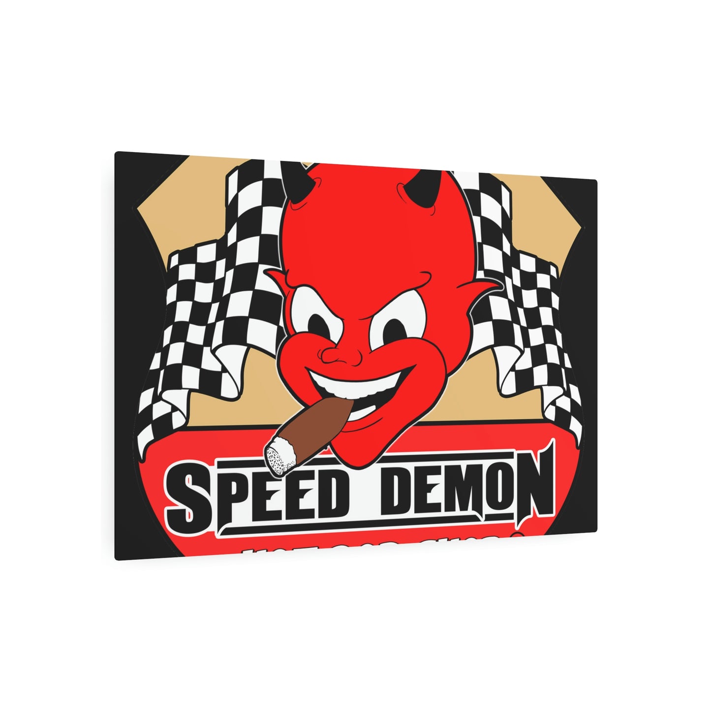 Speed Demon Hot Rod Shop Metal Sign