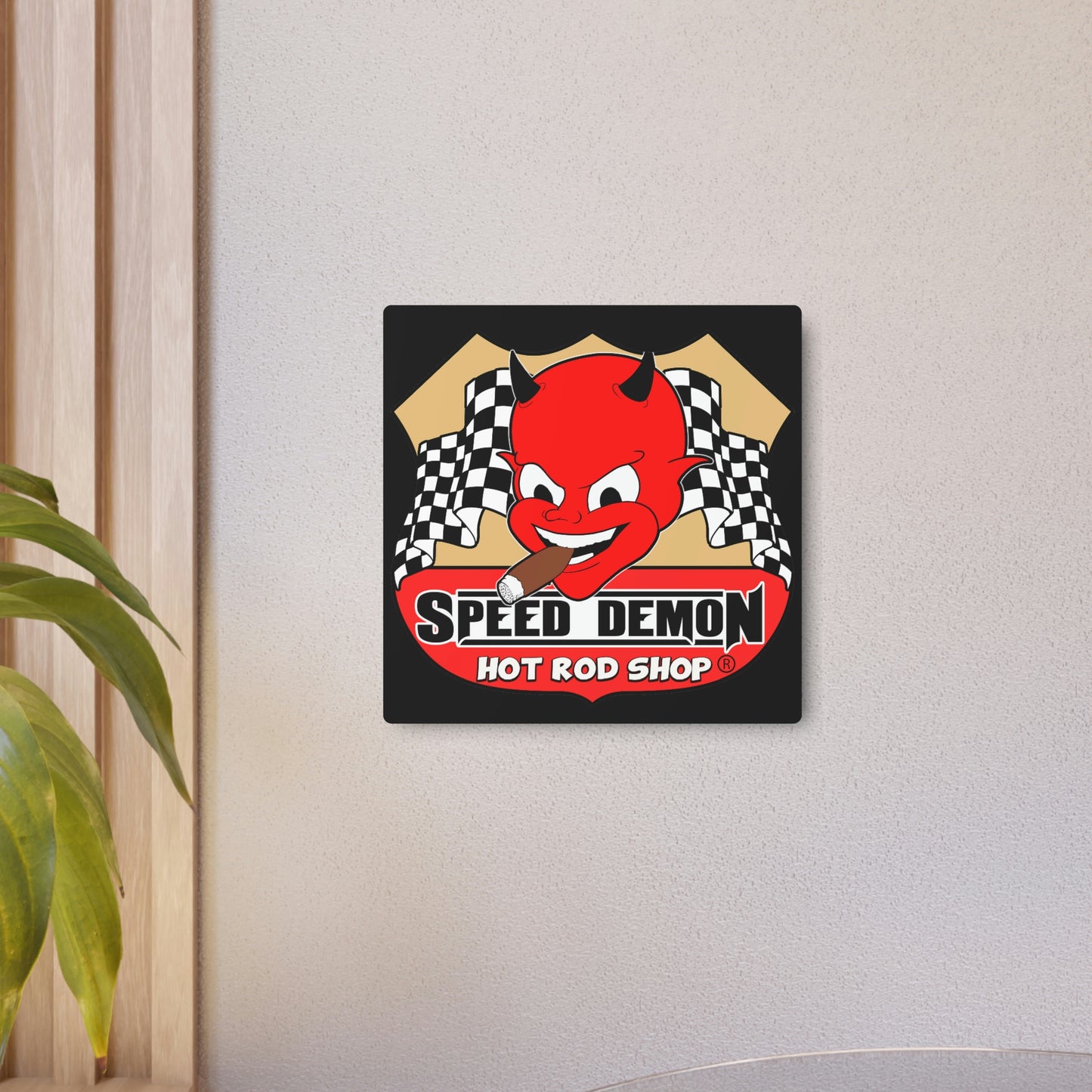 Speed Demon Hot Rod Shop Metal Sign