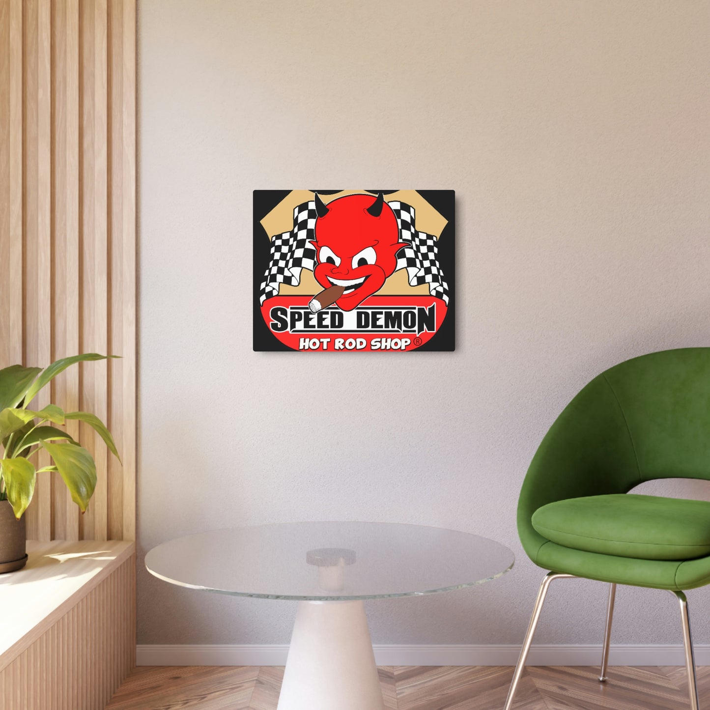 Speed Demon Hot Rod Shop Metal Sign