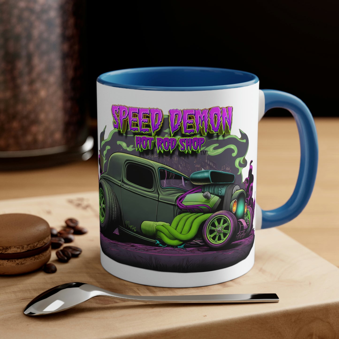 32 Ford Pink & Green Rat Rod - Speed Demon Hot Rod Shop Accent Coffee Mug, 11oz C35501