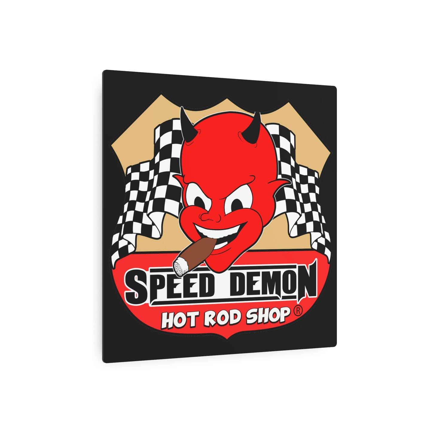Speed Demon Hot Rod Shop Metal Sign