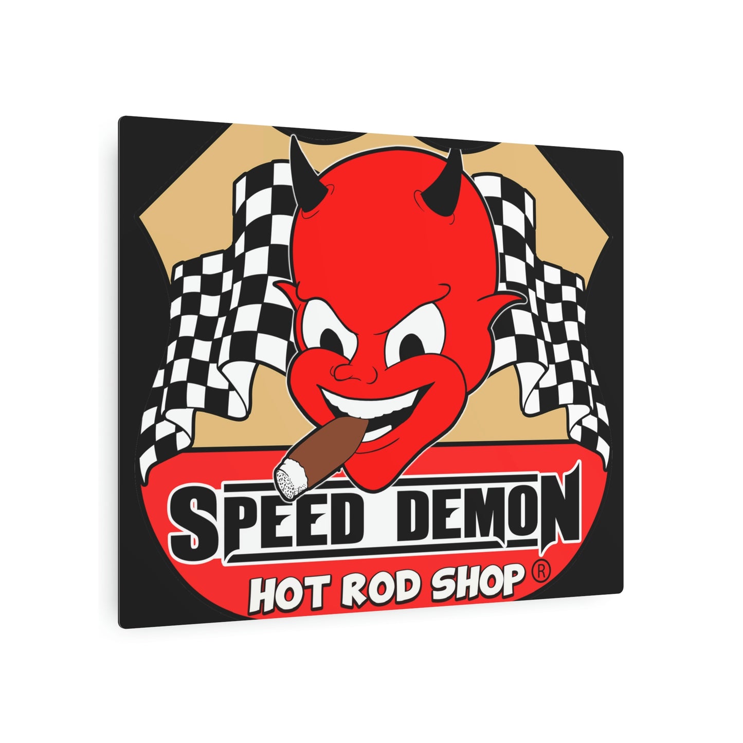 Speed Demon Hot Rod Shop Metal Sign