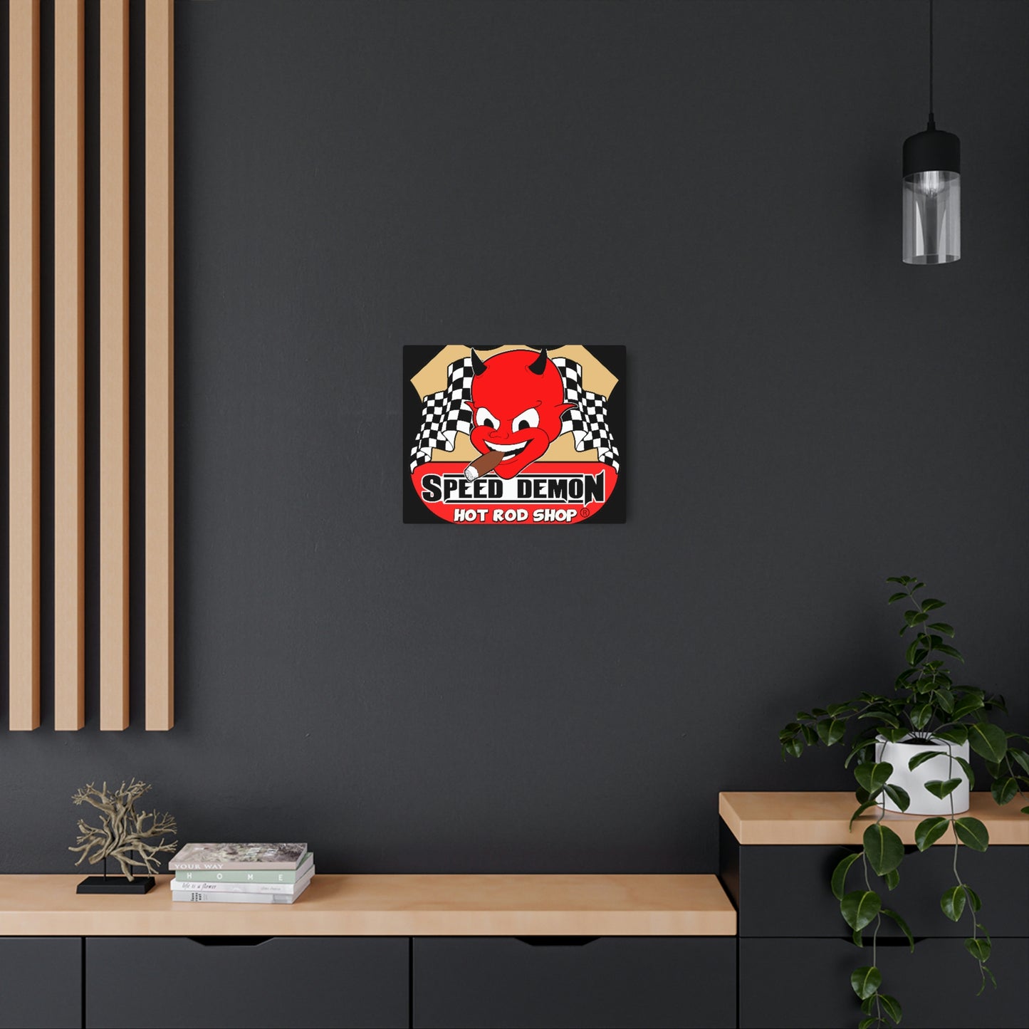 Speed Demon Hot Rod Shop Metal Sign