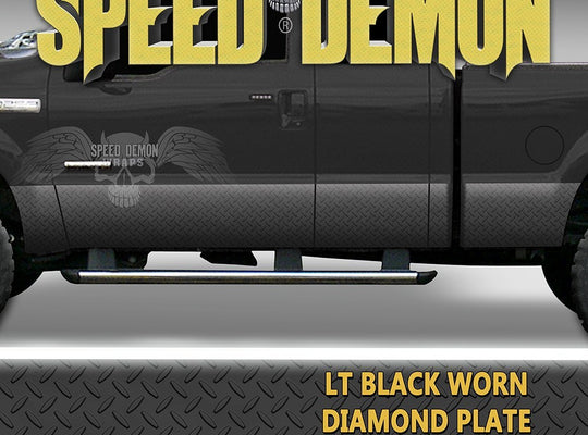 Black Diamond Plate Rocker Panel Wraps - Speed Demon Wraps