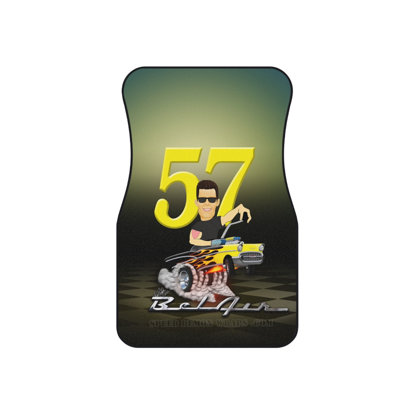 Custom Hot Rod Caricature Car Mats Chevy Bel Air