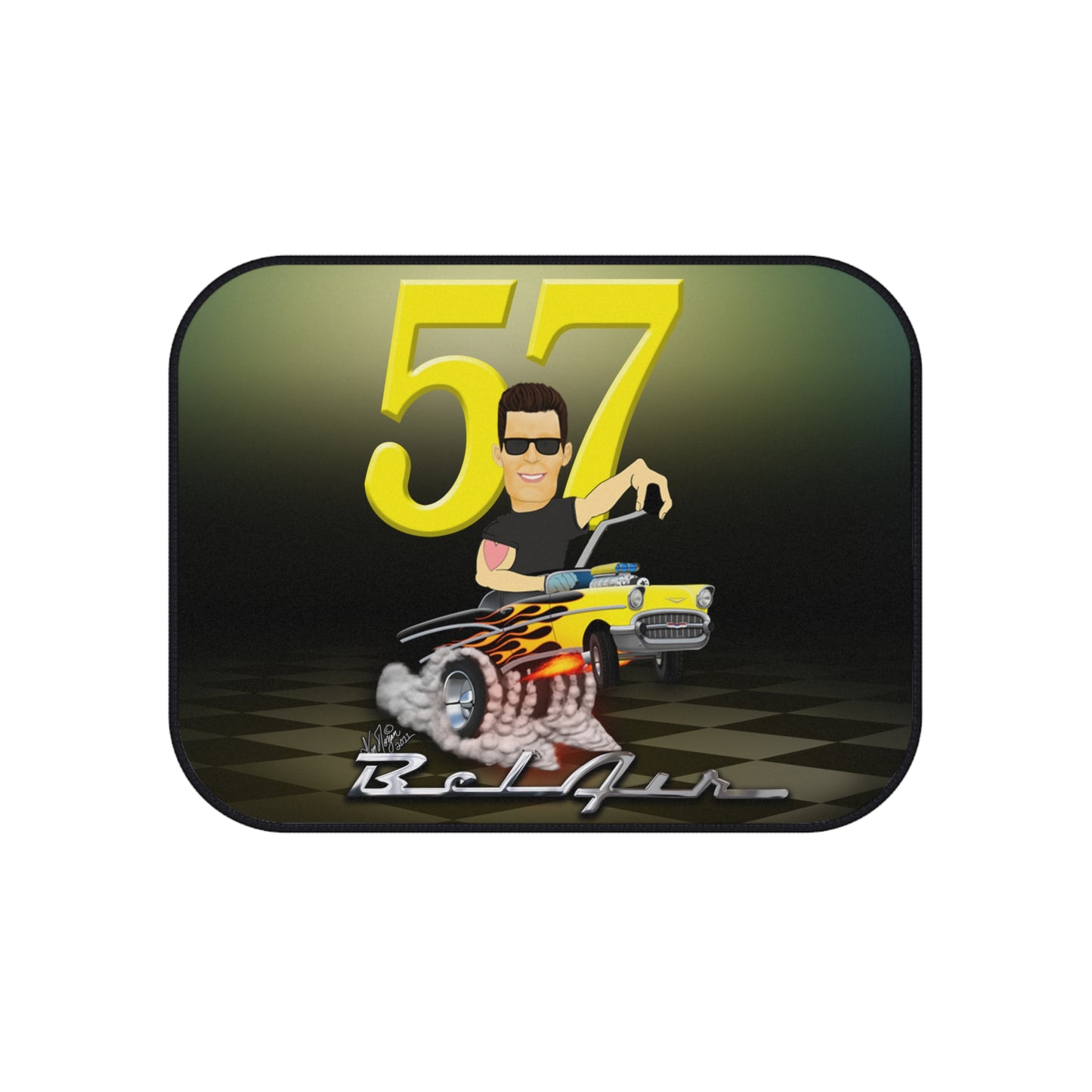 Custom Hot Rod Caricature Car Mats Chevy Bel Air